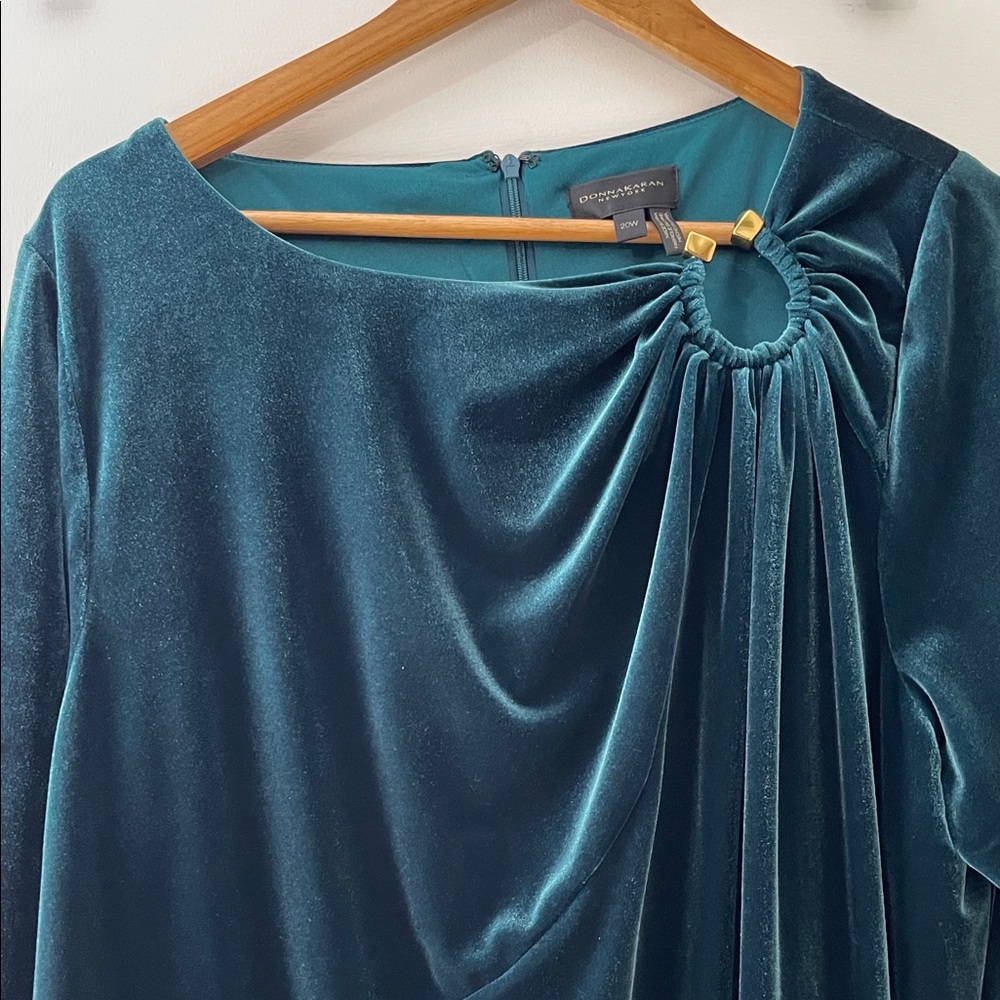 Donna Karan Green Long Sleeve Dress - Picture 4 of 10